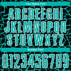 Custom Black Aqua-White Abstract Network Splash Sublimation Soccer Uniform Jersey