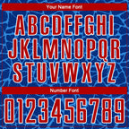 Custom Royal Red-Powder Blue Abstract Network Splash Sublimation Soccer Uniform Jersey