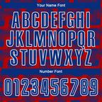 Custom Red Royal-White Line Sublimation Soccer Uniform Jersey