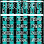 Custom Black Aqua-White Line Sublimation Soccer Uniform Jersey