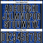 Custom Black Royal-White Line Sublimation Soccer Uniform Jersey