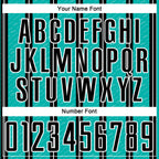 Custom Black Aqua-White Line Sublimation Soccer Uniform Jersey