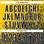 Custom Yellow Black-White Abstract Fragment Art Sublimation Soccer Uniform Jersey