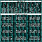 Custom Black Aqua-White Geometric Shape Sublimation Soccer Uniform Jersey