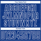 Custom Royal White Geometric Shape Sublimation Soccer Uniform Jersey