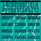 Custom Aqua Black-White Lightning Sublimation Soccer Uniform Jersey