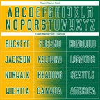 Custom Kelly Green Gold-White Gradient Line Sublimation Soccer Uniform Jersey