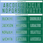 Custom Kelly Green Light Blue-White Gradient Line Sublimation Soccer Uniform Jersey