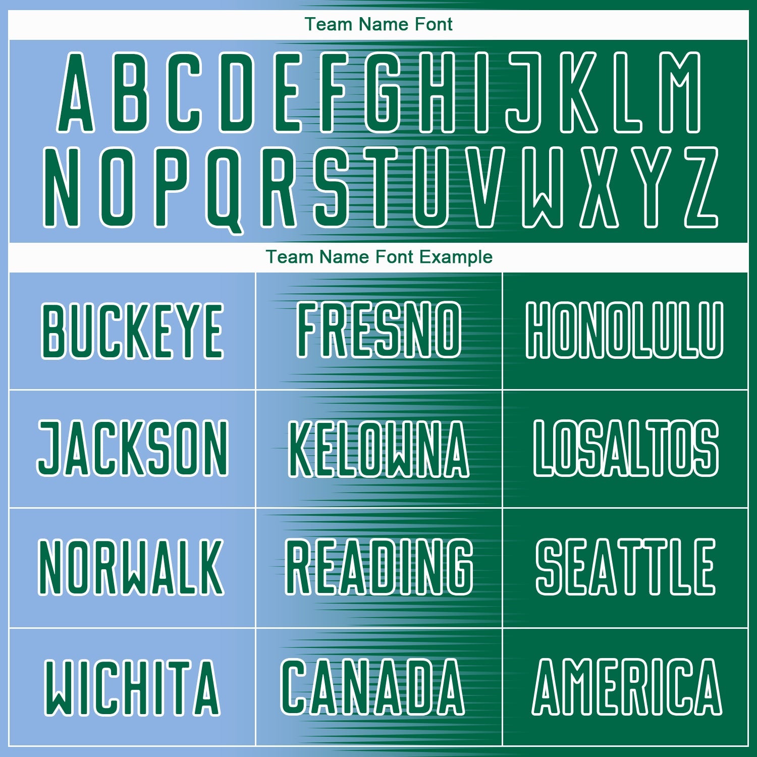 Custom Kelly Green Light Blue-White Gradient Line Sublimation Soccer Uniform Jersey