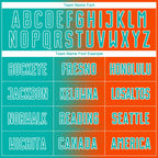 Custom Orange Aqua-White Gradient Line Sublimation Soccer Uniform Jersey