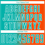 Custom Orange Aqua-White Gradient Line Sublimation Soccer Uniform Jersey