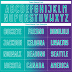 Custom Purple Aqua-White Gradient Line Sublimation Soccer Uniform Jersey