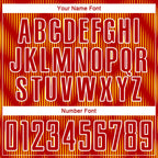 Custom Red Yellow-White Line Sublimation Soccer Uniform Jersey