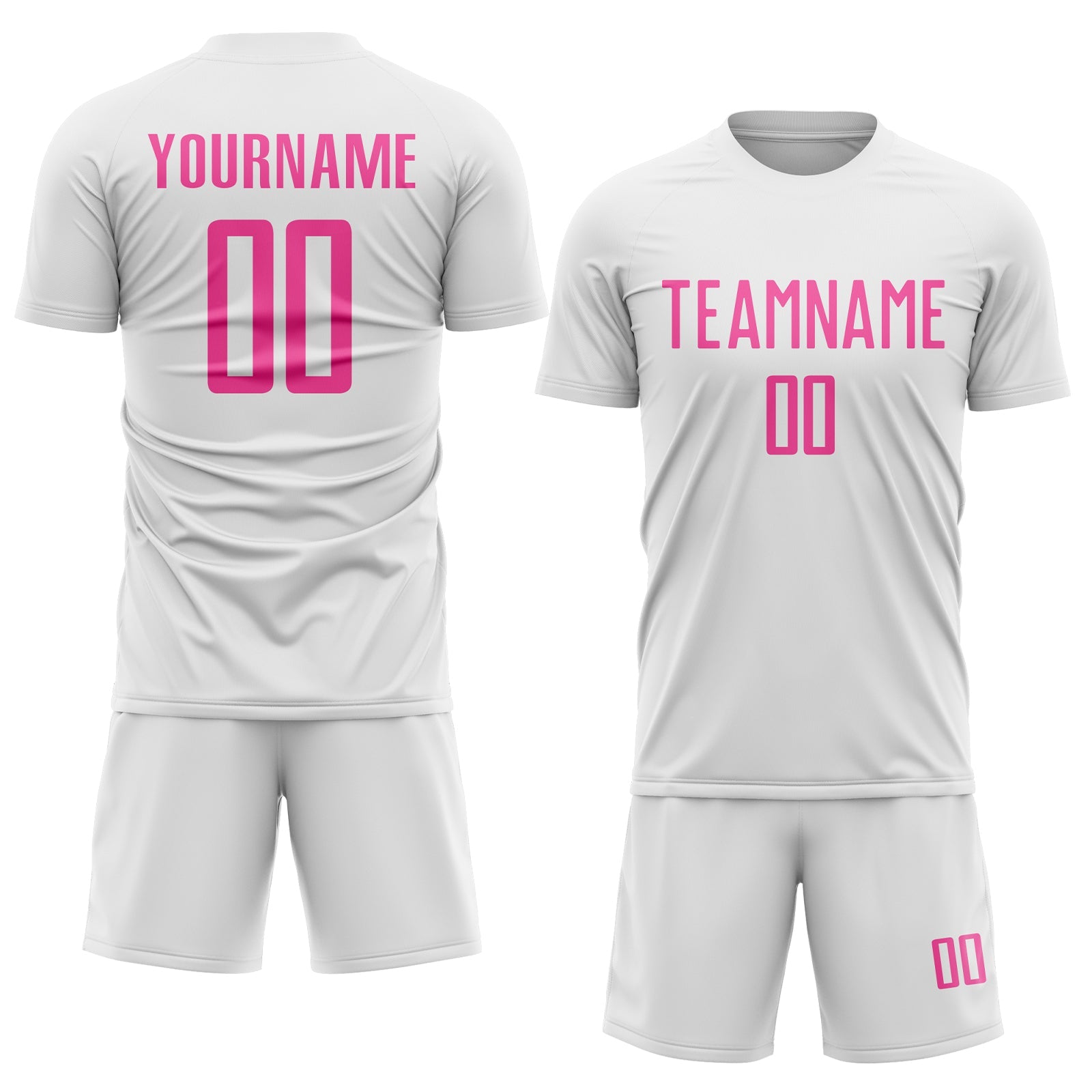 Custom White Pink Sublimation Soccer Uniform Jersey