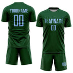 Custom Green Light Blue Sublimation Soccer Uniform Jersey