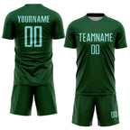 Custom Green Ice Blue Sublimation Soccer Uniform Jersey