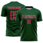 Custom Green Neon Pink Sublimation Soccer Uniform Jersey