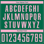 Custom Kelly Green Light Pink Sublimation Soccer Uniform Jersey