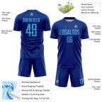 Custom Royal Sky Blue Sublimation Soccer Uniform Jersey