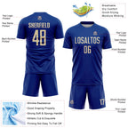 Custom Royal Cream Sublimation Soccer Uniform Jersey