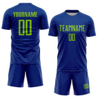 Custom Royal Neon Green Sublimation Soccer Uniform Jersey