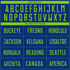 Custom Royal Neon Green Sublimation Soccer Uniform Jersey