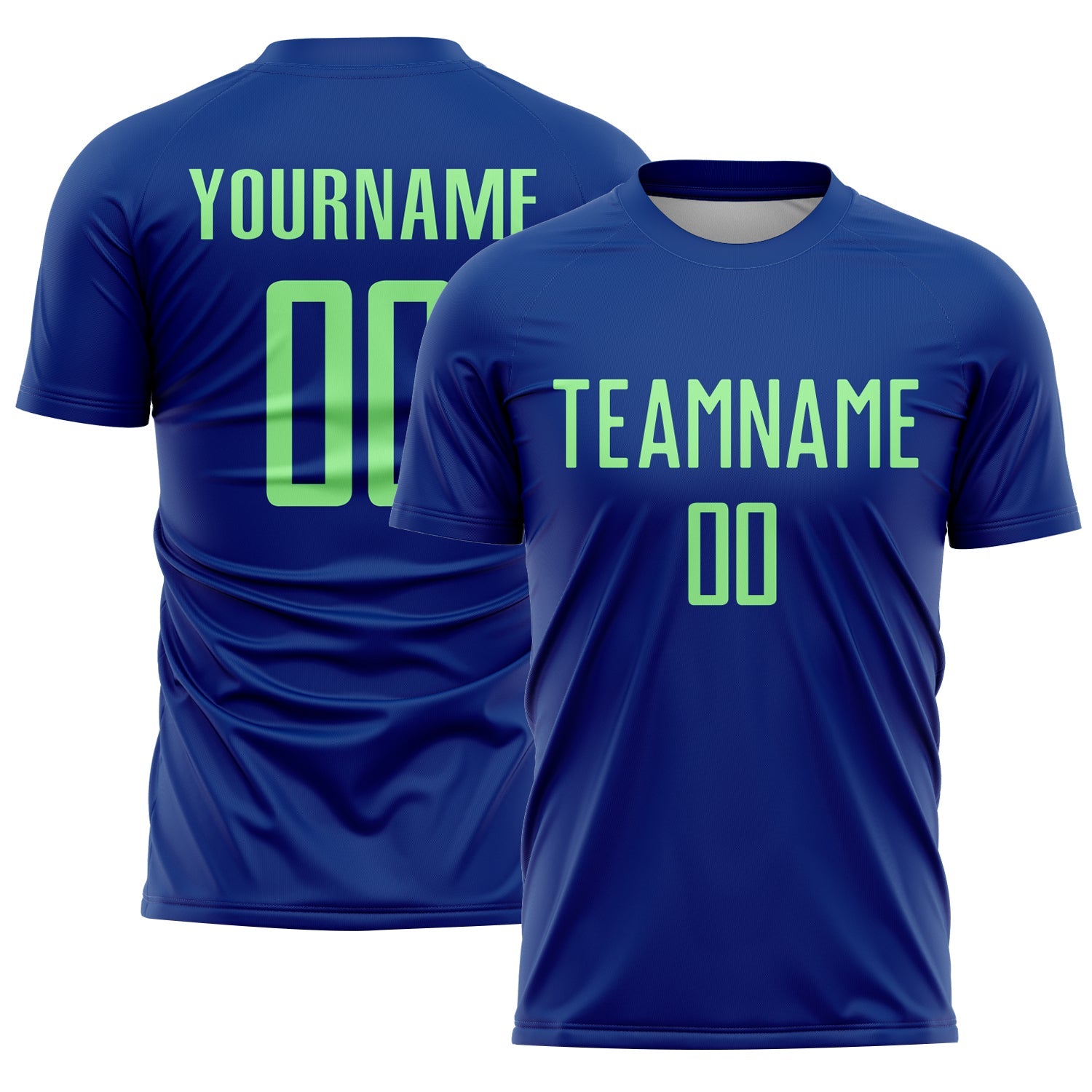 Custom Royal Pea Green Sublimation Soccer Uniform Jersey