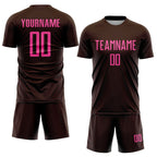 Custom Brown Pink Sublimation Soccer Uniform Jersey