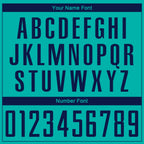 Custom Aqua Navy Sublimation Soccer Uniform Jersey