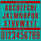 Custom Aqua Red Sublimation Soccer Uniform Jersey