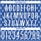 Custom Royal White-Light Blue Geometric Shape Sublimation Soccer Uniform Jersey