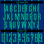 Custom Royal Aqua-Black Stripe Line Sublimation Soccer Uniform Jersey