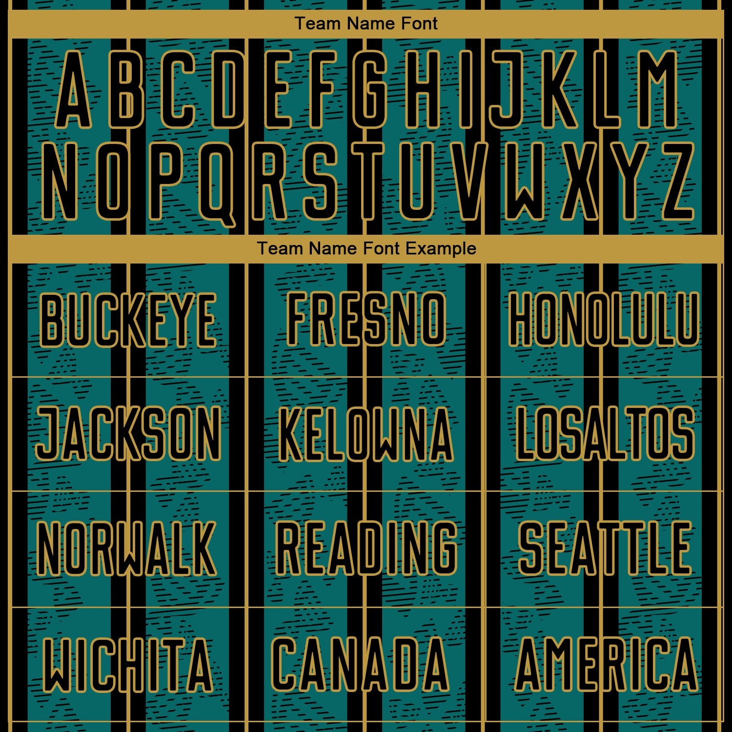 Custom Teal Black-Old Gold Stripe Line Sublimation Soccer Uniform Jersey