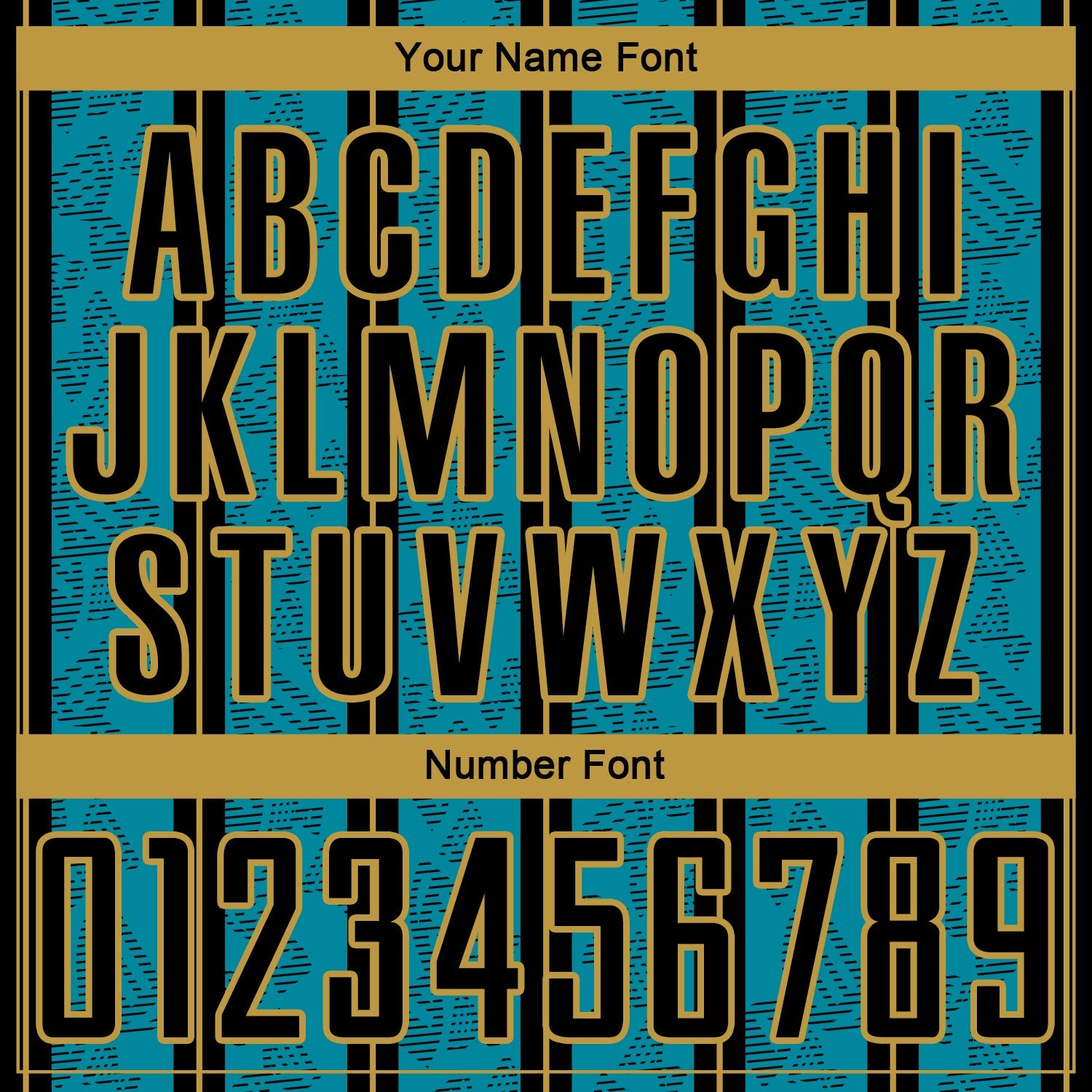 Custom Teal Black-Old Gold Stripe Line Sublimation Soccer Uniform Jersey