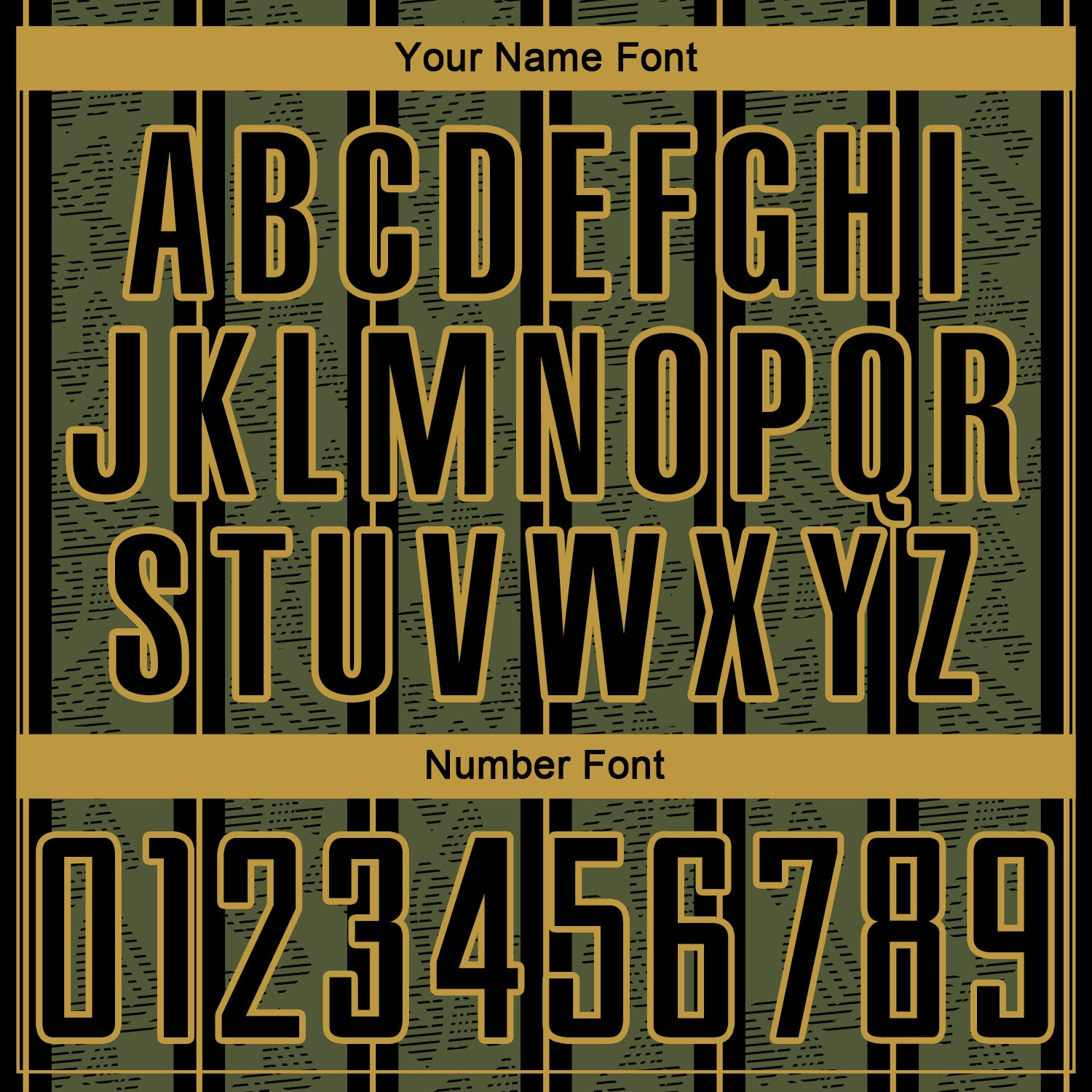 Custom Olive Black-Old Gold Stripe Line Sublimation Salute To Service Soccer Uniform Jersey