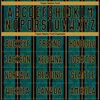 Custom Midnight Green Black-Old Gold Stripe Line Sublimation Soccer Uniform Jersey