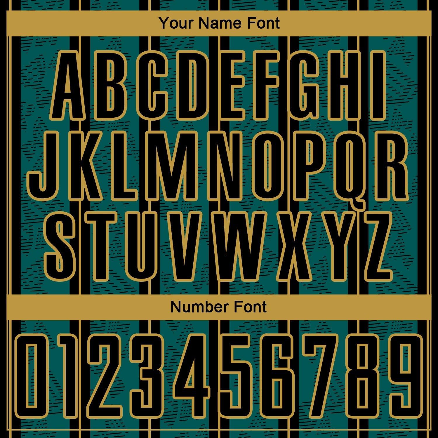 Custom Midnight Green Black-Old Gold Stripe Line Sublimation Soccer Uniform Jersey