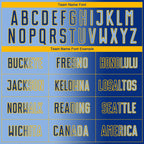 Custom Royal Light Blue-Gold Sublimation Gradient Fashion Soccer Uniform Jersey