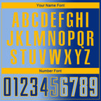 Custom Royal Light Blue-Gold Sublimation Gradient Fashion Soccer Uniform Jersey