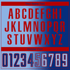 Custom Royal Light Blue-Red Sublimation Gradient Fashion Soccer Uniform Jersey