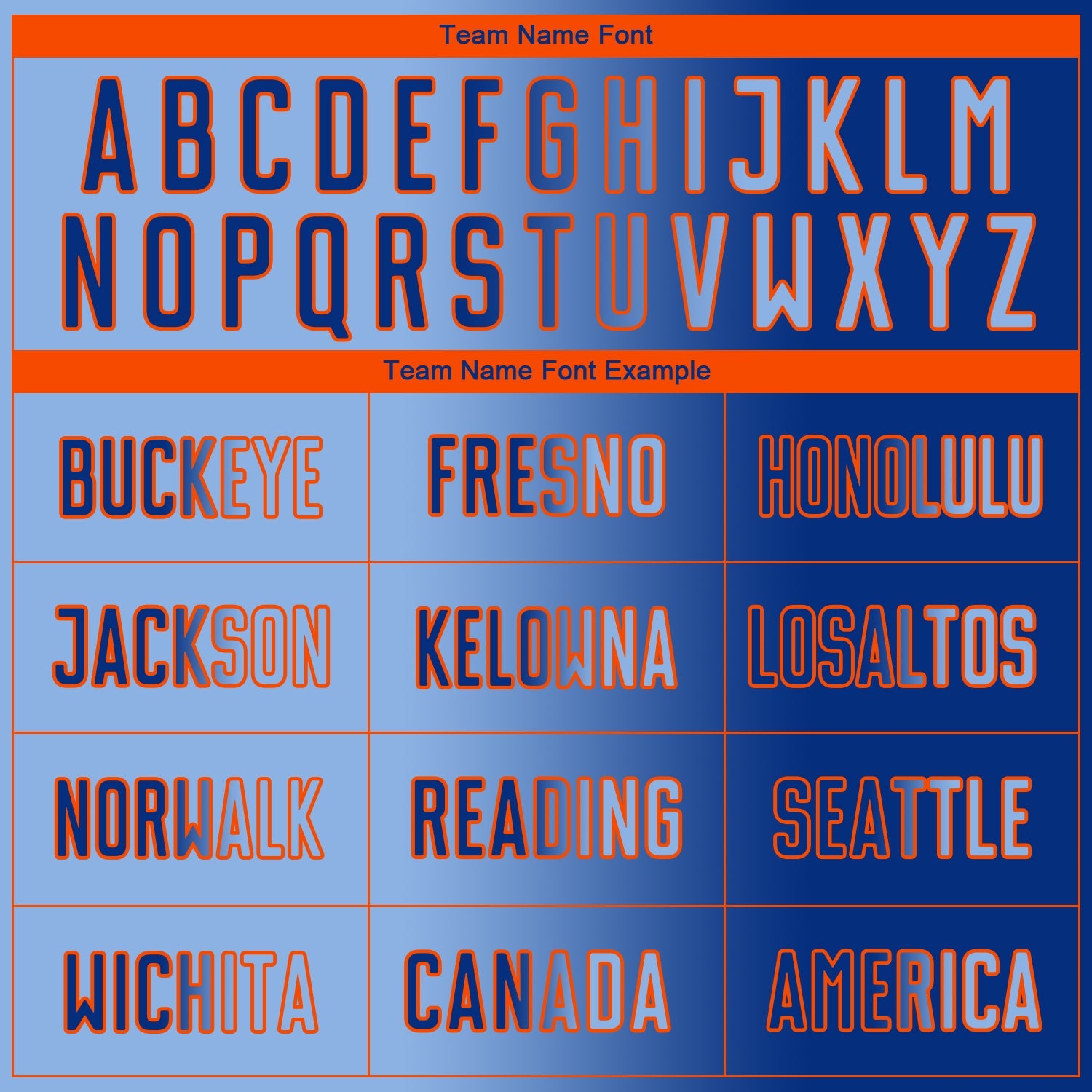 Custom Royal Light Blue-Orange Sublimation Gradient Fashion Soccer Uniform Jersey