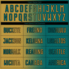 Custom Teal Old Gold-Black Sublimation Gradient Fashion Soccer Uniform Jersey