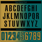 Custom Teal Old Gold-Black Sublimation Gradient Fashion Soccer Uniform Jersey