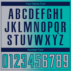 Custom Aqua Gray-Navy Sublimation Gradient Fashion Soccer Uniform Jersey