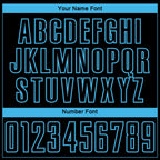 Custom Black Sky Blue Gradient Arrow Geometric Shapes Sublimation Soccer Uniform Jersey