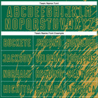 Custom Kelly Green Old Gold Splash Sublimation Soccer Uniform Jersey