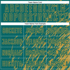 Custom Teal Old Gold Splash Sublimation Soccer Uniform Jersey