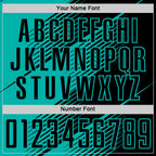 Custom Black Aqua Line Sublimation Soccer Uniform Jersey