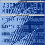 Custom Royal Light Blue Line Sublimation Soccer Uniform Jersey