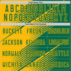 Custom Kelly Green Gold Line Sublimation Soccer Uniform Jersey